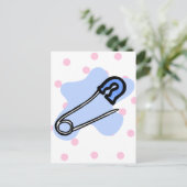 Blue Diaper-Button Postkarte (Stehend Vorderseite)