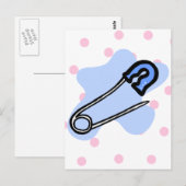 Blue Diaper-Button Postkarte (Vorne/Hinten)