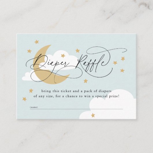 Blue Diaper Raffle Baby Shower Encl Begleitkarte (Vorderseite)