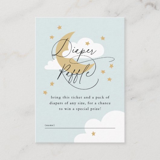 Blue Diaper Raffle Baby Shower Encl Begleitkarte (Vorderseite)