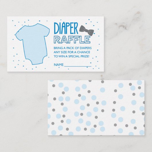 Blue Diaper Raffle Begleitkarte (Vorne/Hinten)