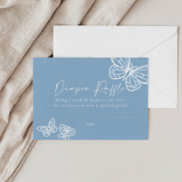 Blue Diaper Raffle Boho Baby Duschkarte Mitteilungskarte