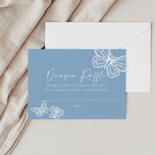 Blue Diaper Raffle Boho Baby Duschkarte Mitteilungskarte