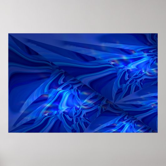 Blue Digital Abstrakt Painting Poster (Vorne)