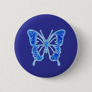 Blue Digital Butterfly, individueller Hintergrund Button