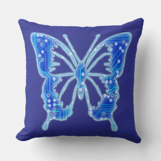 Blue Digital Butterfly, individueller Hintergrund Kissen