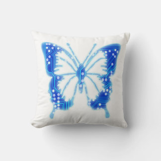 Blue Digital Butterfly, individueller Hintergrund Kissen