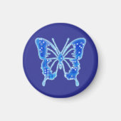 Blue Digital Butterfly, individueller Hintergrund Magnet (Vorne)