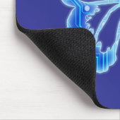 Blue Digital Butterfly, individueller Hintergrund Mousepad (Ecke)
