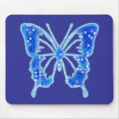 Blue Digital Butterfly, individueller Hintergrund Mousepad (Vorne)