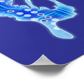 Blue Digital Butterfly, individueller Hintergrund Poster (Ecke)