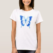 Blue Digital Butterfly, individueller Hintergrund T-Shirt (Vorderseite)