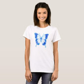 Blue Digital Butterfly, individueller Hintergrund T-Shirt (Vorne ganz)