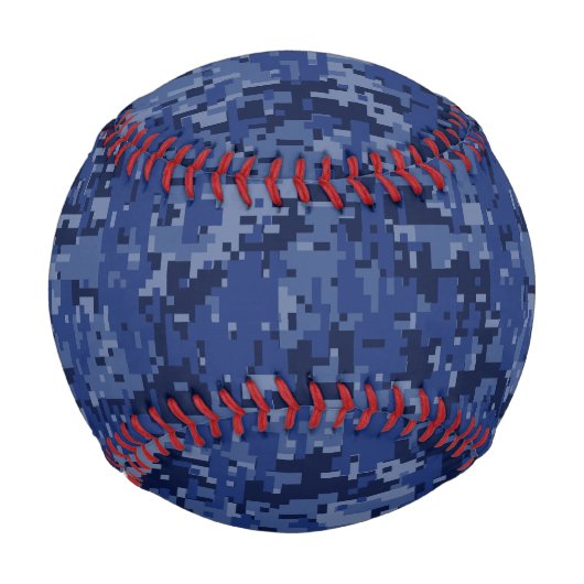 Blue Digital Camouflage Dekoration Baseball (Vorderseite)