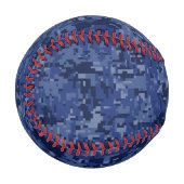 Blue Digital Camouflage Dekoration Baseball (Vorderseite Links)