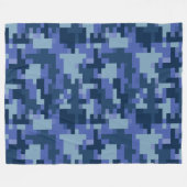 Blue Digital Camouflage Fleece Blanket (Vorderseite (Horizontal))