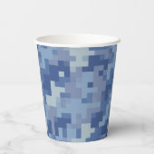 Blue Digital Camouflage Paper Cups Pappbecher (Rückseite)