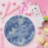 Blue Digital Camouflage Paper-Teller Pappteller (Party)