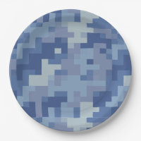 Blue Digital Camouflage Paper-Teller