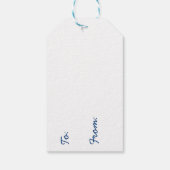 Blue Digital Fluid Art Marmor Pour Painting Cells Geschenkanhänger (Rückseite)