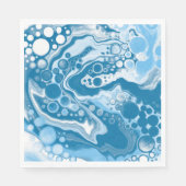 Blue Digital Fluid Art Marmor Pour Painting Cells Serviette (Vorderseite)