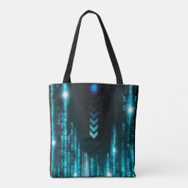 Blue Digital Galaxy Starry Space Tragetaschen Tasche