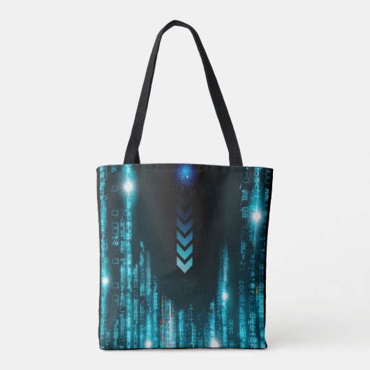 Blue Digital Galaxy Starry Space Tragetaschen Tasche (Rückseite)