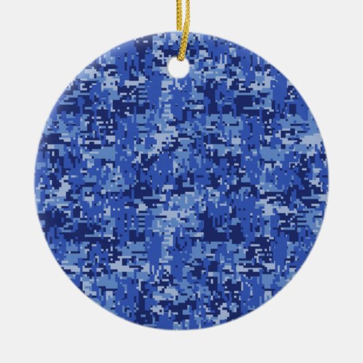 Blue Digital Pixels Camouflage Dekoration Textur (Vorne)