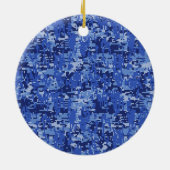 Blue Digital Pixels Camouflage Dekoration Textur (Hinten)