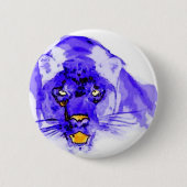 Blue Digital Pop Art Jaguar Button (Vorderseite)
