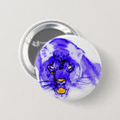Blue Digital Pop Art Jaguar Button (Vorne & Hinten)