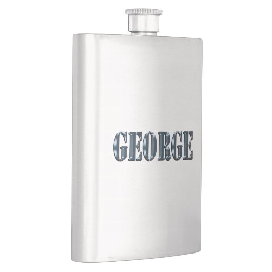 Blue Dimensional George Name, Hip Flask Flachmann (Rechts)