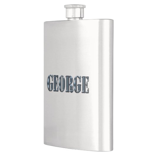 Blue Dimensional George Name, Hip Flask Flachmann (Links)