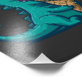 Blue Dino Liebe Ice Cresta: Cartoon Fotodruck (Ecke)