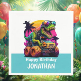 BLUE Dino-Mite MONSTER TRUCK Geburtstagspartei Serviette