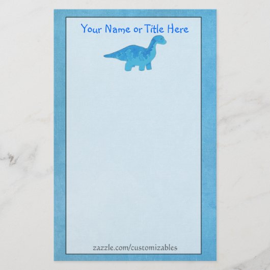 Blue Dino Stationery Briefpapier (Vorderseite)