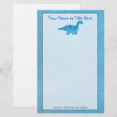 Blue Dino Stationery Briefpapier (Vorne/Hinten)
