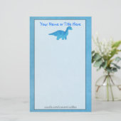 Blue Dino Stationery Briefpapier (Stehend Vorderseite)