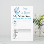 Blue Dinosaur Baby Animals Name Spiel (Stehend Vorderseite)