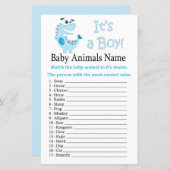 Blue Dinosaur Baby Animals Name Spiel (Vorne/Hinten)