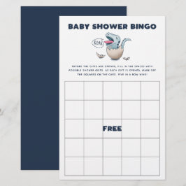 Blue Dinosaur Baby Dusche Bingo Spiel