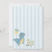 Blue Dinosaur Baby Dusche Einladung (Rückseite)