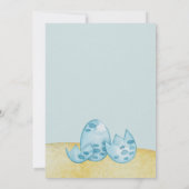 Blue Dinosaur Babydusche Einladung (Rückseite)