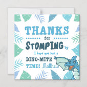 Blue Dinosaur Birthday Party Danke Magneteinladung (Vorderseite)