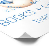 Blue Dinosaur Books and Gifts Baby Shower Sign Poster (Ecke)