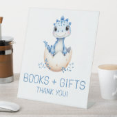 Blue Dinosaur Books and Gifts Baby Shower Sign Sockelschild (In Situ)