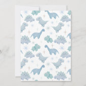 Blue Dinosaur Boy Baby Dusche Dankeskarte (Rückseite)