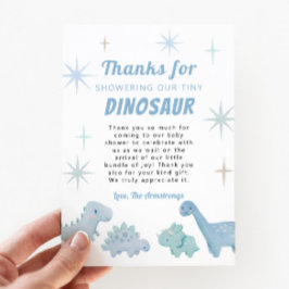 Blue Dinosaur Boy Baby Dusche Dankeskarte