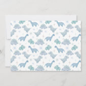 Blue Dinosaur Boy Baby Foto Geburtsankündigung Ankündigung (Rückseite)