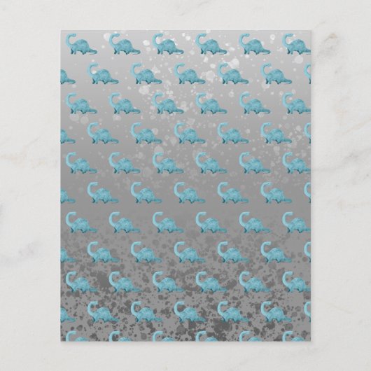 Blue Dinosaur Boy Baby Shower Bingo Card (Rückseite)